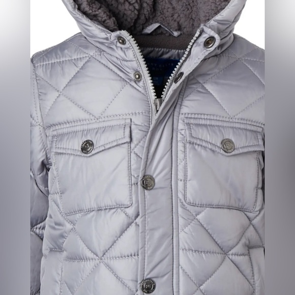 Perry Ellis Diamond Quilt Cire Faux Shearling Lined Jacket - Picture 2 of 9